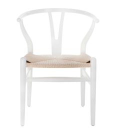 Krzesło Wicker Naturalne białe inspirowa ny Wishbone