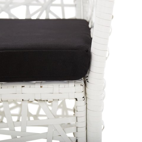 5-częściowy zestaw mebli ogrodowych, polirattan, biały