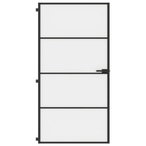 Drzwi wewnętrzne, czarne, 102,5x201,5 cm, szkło i aluminium