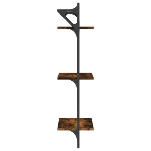 3-poziomowe półki ścienne z drążkami, 2 szt., 30x25x100 cm 3-poziomowe półki ścienne z drążkami, 2 szt., 30x25x100 cm