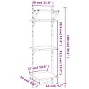 3-poziomowe półki ścienne z drążkami 2 szt., brąz, 30x25x100 cm