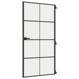 Drzwi wewnętrzne, czarne, 102,5x201,5 cm, szkło i aluminium