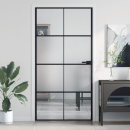 Drzwi wewnętrzne, czarne, 102,5x201,5 cm, szkło i aluminium