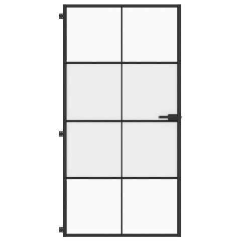 Drzwi wewnętrzne, czarne, 102,5x201,5 cm, szkło i aluminium