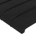 Rama łóżka z zagłówkiem, czarna, 200x200 cm, aksamitna