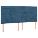 Rama łóżka z zagłówkiem, ciemnoniebieska, 200x200 cm, aksamitna