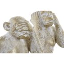 Figurka Dekoracyjna Home ESPRIT Złoty Małpa Tropikalny 21 x 17 x 25 cm (3 Sztuk)