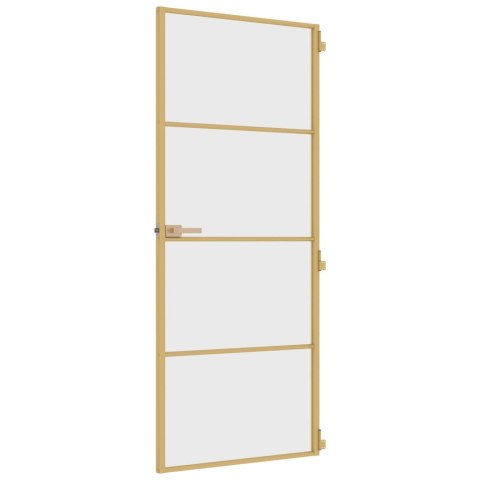 Drzwi wewnętrzne, złote, 83x201,5 cm, szkło i aluminium