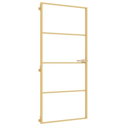 Drzwi wewnętrzne, złote, 93x201,5 cm, szkło i aluminium