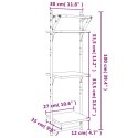 3-poziomowe półki z drążkami 2 szt. szary dąb sonoma 30x25x100