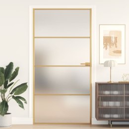 Drzwi wewnętrzne, złote, 102,5x201,5 cm, szkło i aluminium