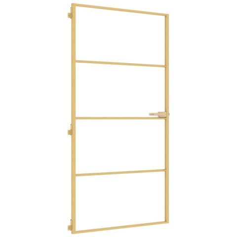 Drzwi wewnętrzne, złote, 102,5x201,5 cm, szkło i aluminium