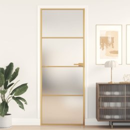 Drzwi wewnętrzne, złote, 76x201,5 cm, szkło i aluminium