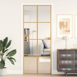 Drzwi wewnętrzne, złote, 83x201,5 cm, szkło i aluminium