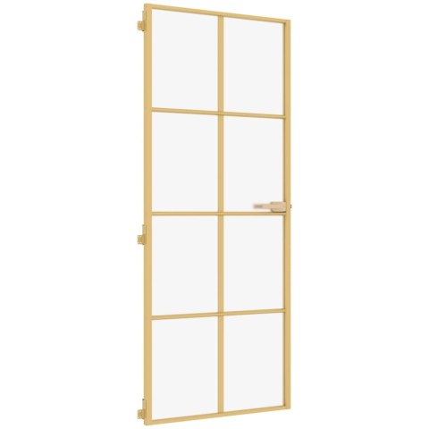 Drzwi wewnętrzne, złote, 83x201,5 cm, szkło i aluminium