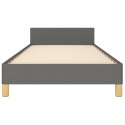 Rama łóżka z zagłówkiem, ciemnoszara, 80x200 cm, obita tkaniną