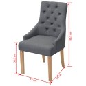 Krzesła stołowe, 2 szt., ciemnoszare, tkanina