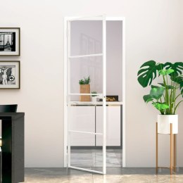 Drzwi wewnętrzne, białe, 76x201,5 cm, szkło i aluminium