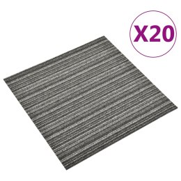 Podłogowe płytki dywanowe, 20 szt., 5 m², 50x50 cm, szare pasy
