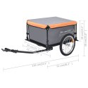 Transportowa przyczepa rowerowa, szaro-pomarańczowa, 65 kg