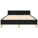 Rama łóżka z zagłówkiem, czarna, 120x200 cm, obita tkaniną