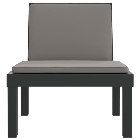 Leżak z poduszkami antracytowy, PP