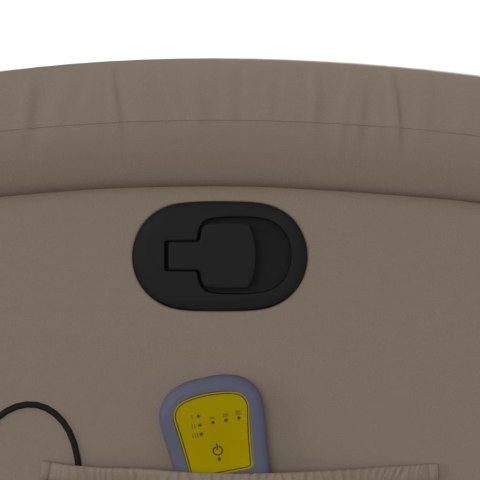 Rozkładany fotel masujący, cappuccino, obity sztuczną skórą