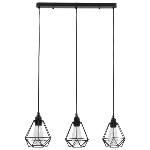 Lampa sufitowa, diamentowe klosze, czarna, 3 żarówki E27