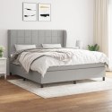Łóżko kontynentalne z materacem, jasnoszare, tkanina 160x200 cm