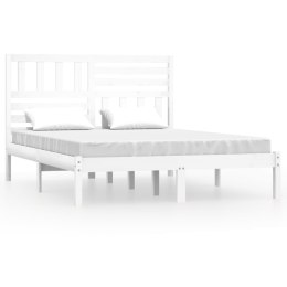 Rama łóżka, biała, 120x190 cm, mała podwójna, drewno sosnowe