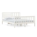 Rama łóżka, biała, 150x200 cm, lite drewno