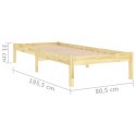 Rama łóżka, lite drewno, 75x190 cm, pojedyncza