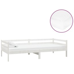 Łóżko dzienne z materacem, 90x200 cm, białe, drewno sosnowe