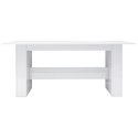 Stół na wysoki połysk, biały, 180x90x76 cm, płyta wiórowa