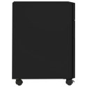 Mobilna szafka kartotekowa, czarna, 30x45x59 cm, stalowa