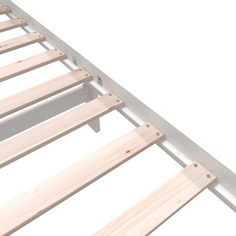 Rama łóżka, biała, lita sosna, 120x190 cm, podwójna