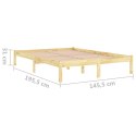 Rama łóżka, lite drewno sosnowe, 140 x 190 cm