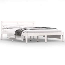 Rama łóżka z litego drewna sosnowego, 140 x 190 cm, biała