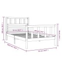 Rama łóżka, biała, 75x190 cm, lite drewno