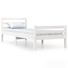 Rama łóżka, biała, lite drewno, 90 x 200 cm