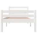 Rama łóżka, biała, lite drewno, 90 x 200 cm