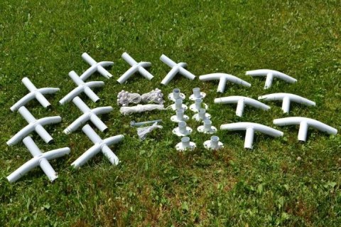 Duży namiot ogrodowy 32 m² - stalowe rurki, plandeka PE,4×8m