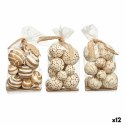Set of Decorative Balls Biały Brązowy (12 Sztuk)