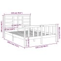 Rama łóżka, biała, lite drewno, 120x190 cm, podwójna