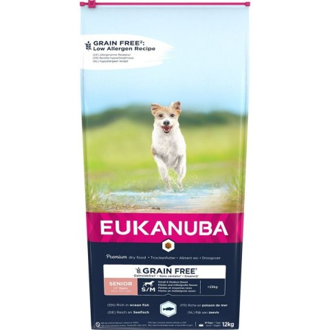 Karma Eukanuba Grain Free Senior small/medium breed Senior Ryba 12 kg