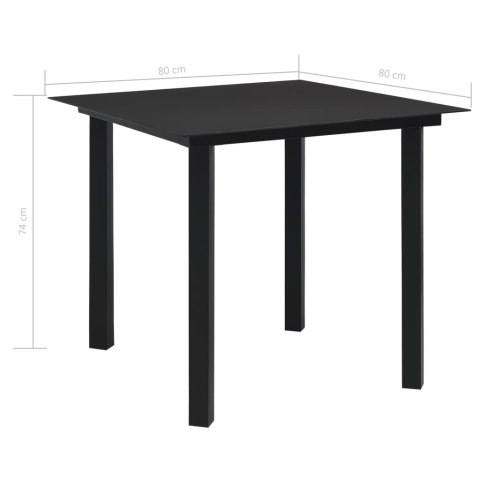 5-cz. zestaw mebli ogrodowych, rattan PVC, czarny