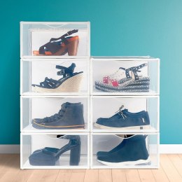 Stackable shoe box Max Home Biały 6 Sztuk polipropylen ABS 35 x 18,5 x 27 cm