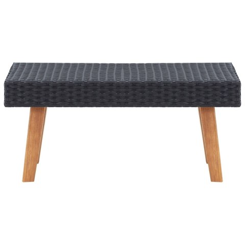 4-cz. ogrodowy zestaw wypoczynkowy, poduszki, czarny rattan PE