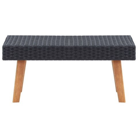 4-cz. ogrodowy zestaw wypoczynkowy, poduszki, czarny rattan PE