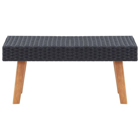 5-cz. ogrodowy zestaw wypoczynkowy, poduszki, czarny rattan PE